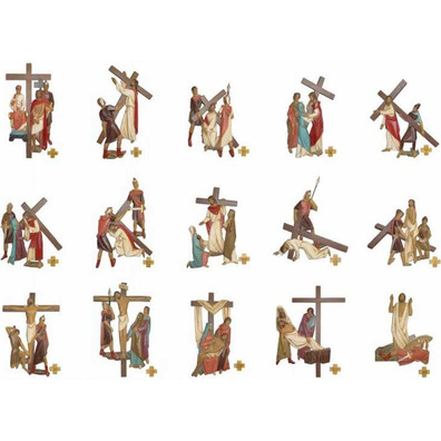 Via Crucis with polychrome polyester stations