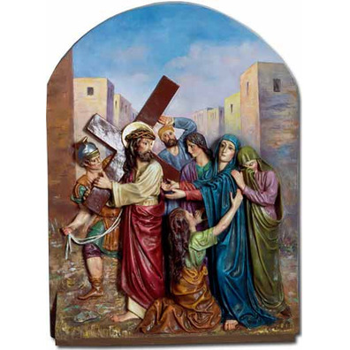 Via Crucis polychrome or imitation wood