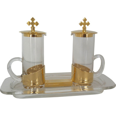 Cruets with glass tray