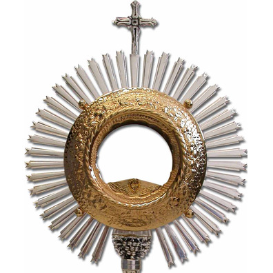 Monstrance with golden virile and silver Cross