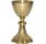 Golden metal chalice with grapes and spikes