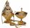 Censer, navetas and incense spoon with gold bath