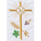 White alb with Cross, JHS, wheat ears and embroidered grapes