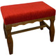 Chestnut bench with red upholstery