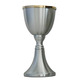 Goblet in matt silver metal with gold plating inside