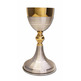 Chalice of metal with gold bath in knot and cup