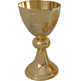 Communion chalice and paten made of metal