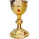 Goblet with gold bath and embedded stones