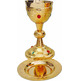 Goblet with gold bath and embedded stones