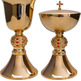 Goblet with gold plating and red stones