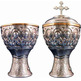 Chalice of the Last Supper in bronze with silver bath