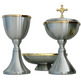 Goblet in matt silver metal with gold plating inside