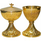 Metal chalice decorated with wavy lines