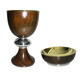 Silver and wood paten without foot