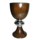 Chalice of silver and wood with 20 cm. Tall