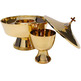 Ciborium two species of gold-plated metal