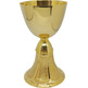 Chalice and paten of Communion in gold metal