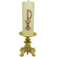 Standing bronze candlestick with 8 cm candle.