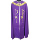 Pluvial cape with Cross embroidered in purple gold thread