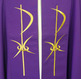 Pluvial cape with Cross embroidered in purple gold thread