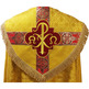 Catholic cope with embroidery hood golden color