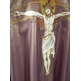 Purple Christ on the Cross embroidered chasuble