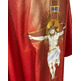 Chasuble embroidered Christ on the Cross red