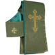 Chasuble embroidered Christ on the Cross green