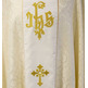 Damask chasuble with stolon in beige velvet