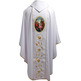White polyester chasuble with Holy Family