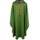 Wool chasuble with green silk cross