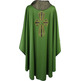 Wool chasuble with green silk cross