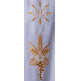 Chasuble in polyester and wool with white gold JHS