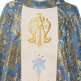 Marian chasuble with central embroidered stolon blue