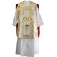 Roman chasuble in beige and golden color brocade