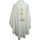 Embroidered Catholic priest chasuble beige