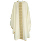 Polyester chasuble with golden central gallon beige