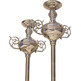 Set of two silver plated color plated processional candles