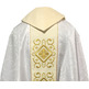 White velvet chasuble with collar and stolon