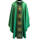 Green velvet chasuble with collar and stolon