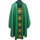 Green velvet chasuble with collar and stolon