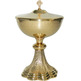 Gold-plated metal ciborium with polylobed base