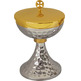 Sacred ciborium silver and gold plated