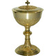 Metal ciborium with stones at the base