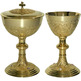 Metal ciborium with stones at the base