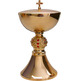 Ciborium with gold bath and red stones in the knot