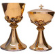 Ciborium with smooth base, knot and cup with grapes