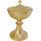 Communion ciborium made of gold metal