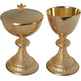 Religious ciborium in golden metal