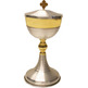 Metal ciborium with gold bath in knot and cup